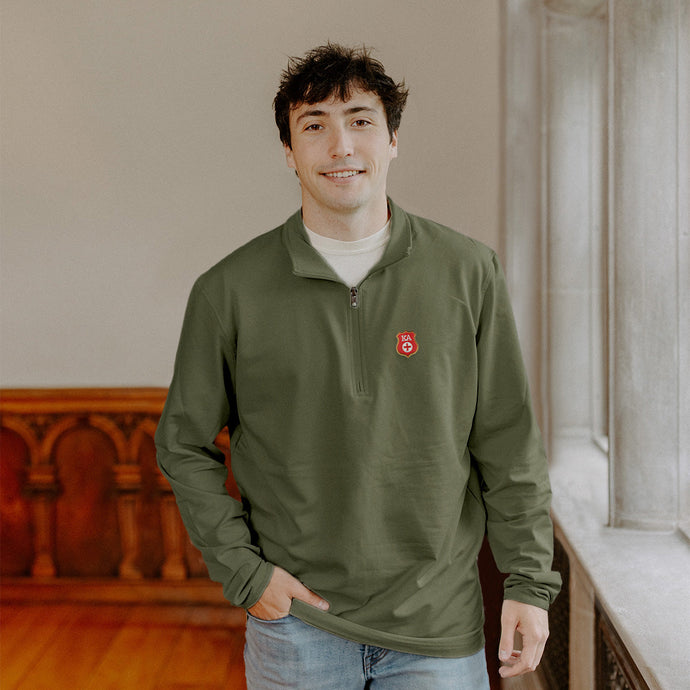 New! KA Embroidered Crest Quarter Zip Kappa Alpha Order