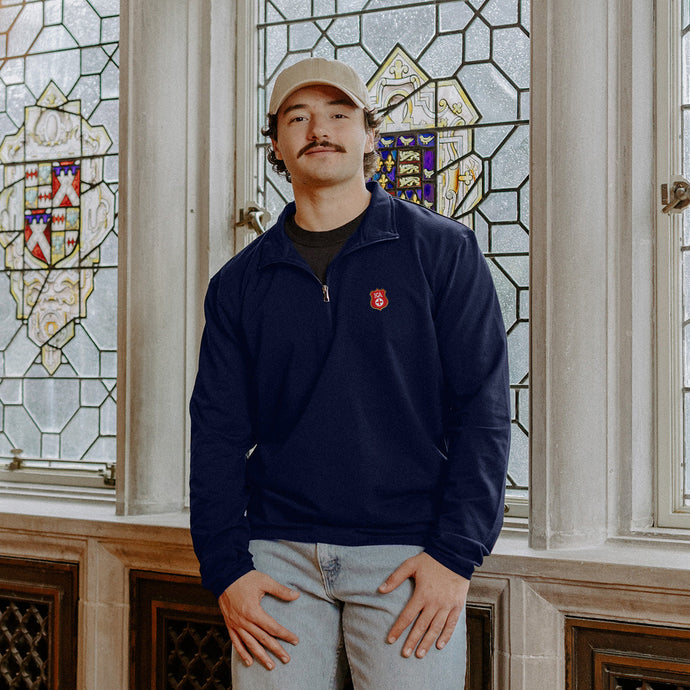 New! KA Embroidered Crest Quarter Zip Kappa Alpha Order