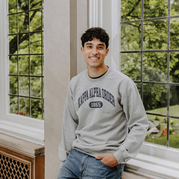 Kappa Alpha Order gray fraternity Champion Collegiate Crewneck