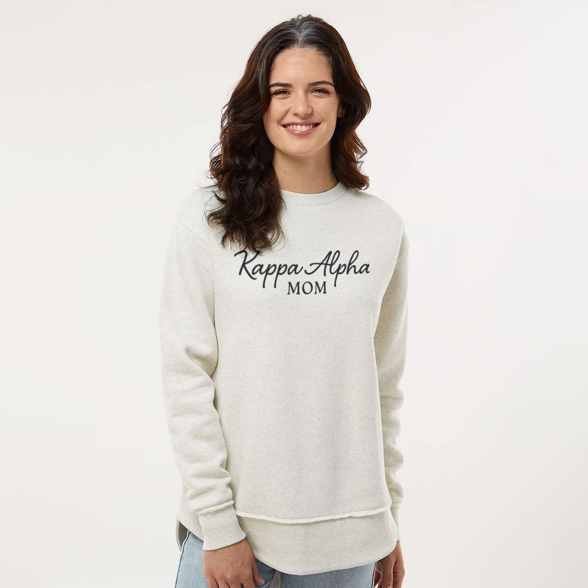 New! Kappa Alpha Curved Hem Mom Crewneck