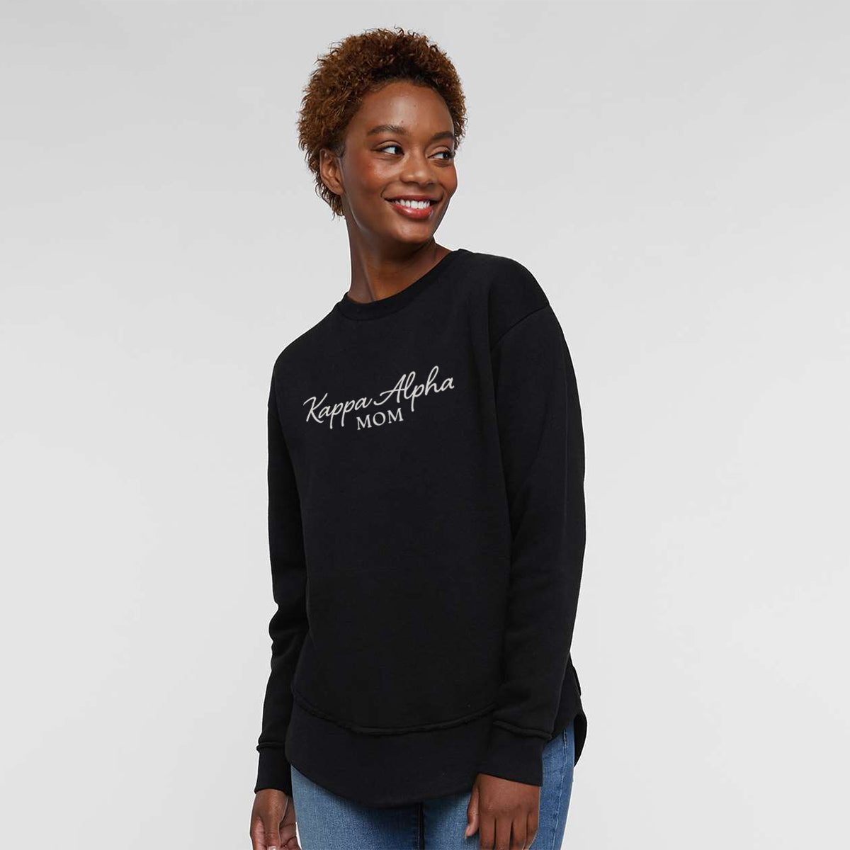 New! Kappa Alpha Curved Hem Mom Crewneck