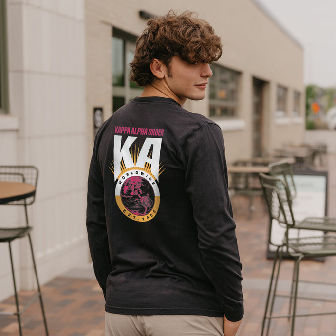 Kappa Alpha Comfort Colors Retro Worldwide Long Sleeve Tee