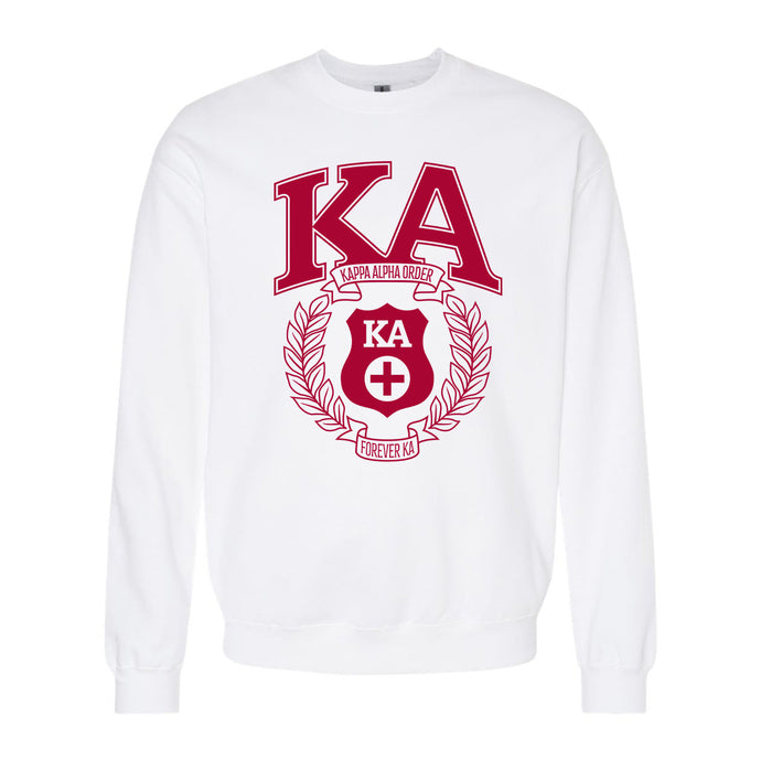 Kappa Alpha White Badge Crewneck