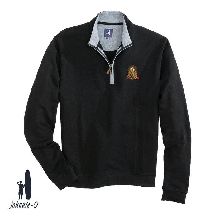 Kappa Alpha Black Johnnie-O Sully Quarter Zip with Crest