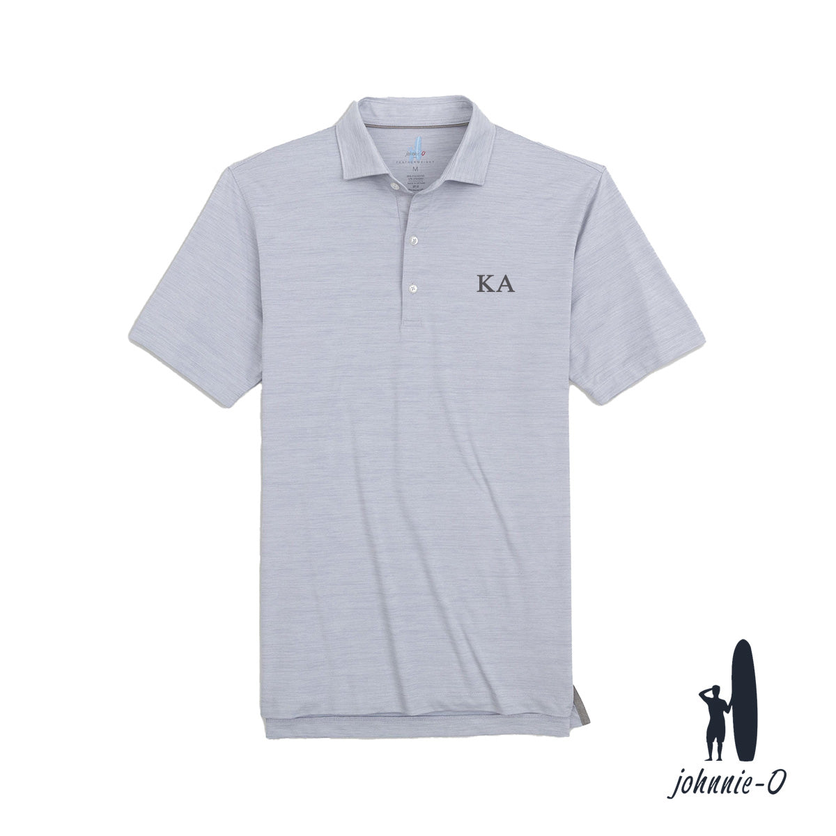 New! Kappa Alpha Johnnie-O Heather Grey Polo