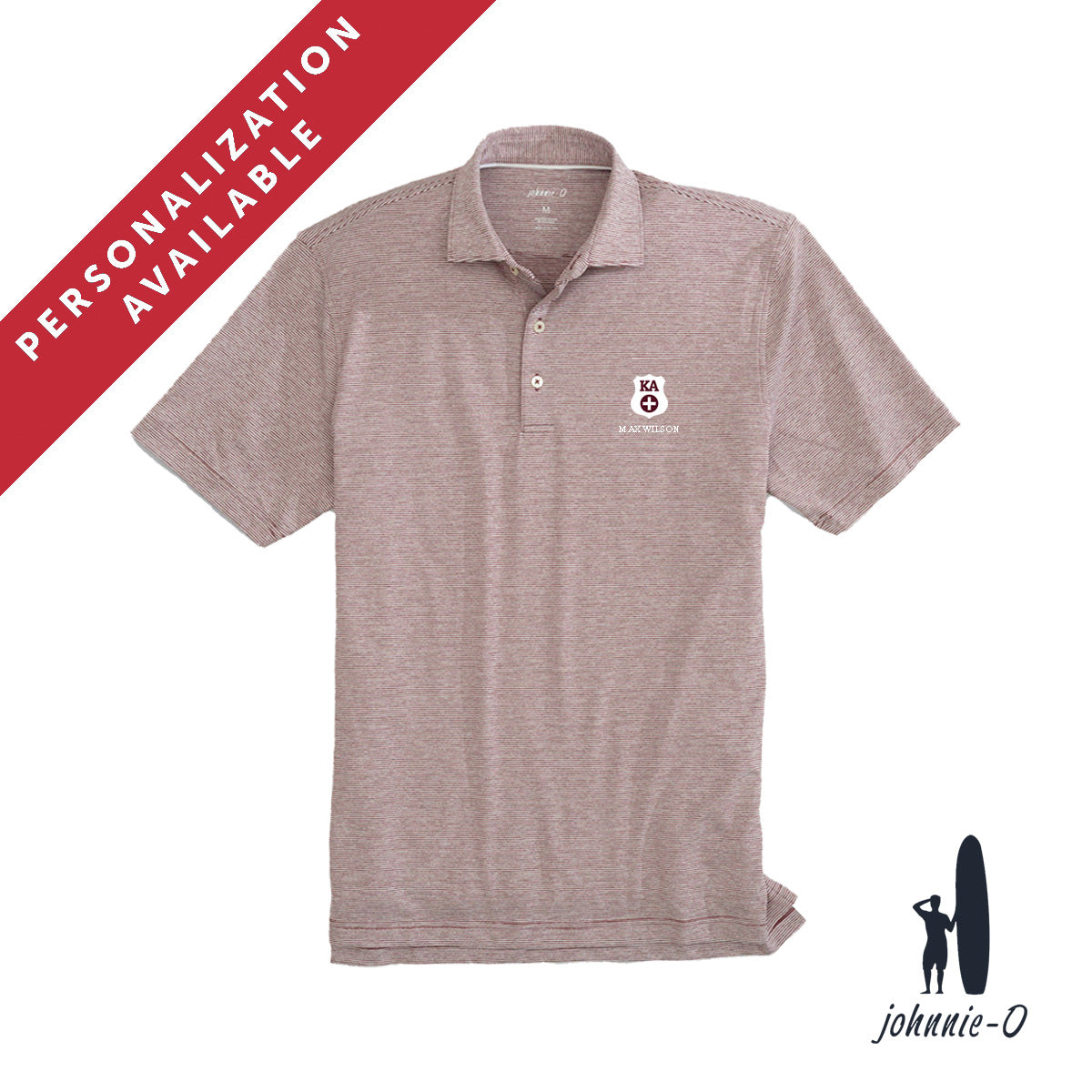 New! Kappa Alpha Personalized Johnnie-O Striped Polo