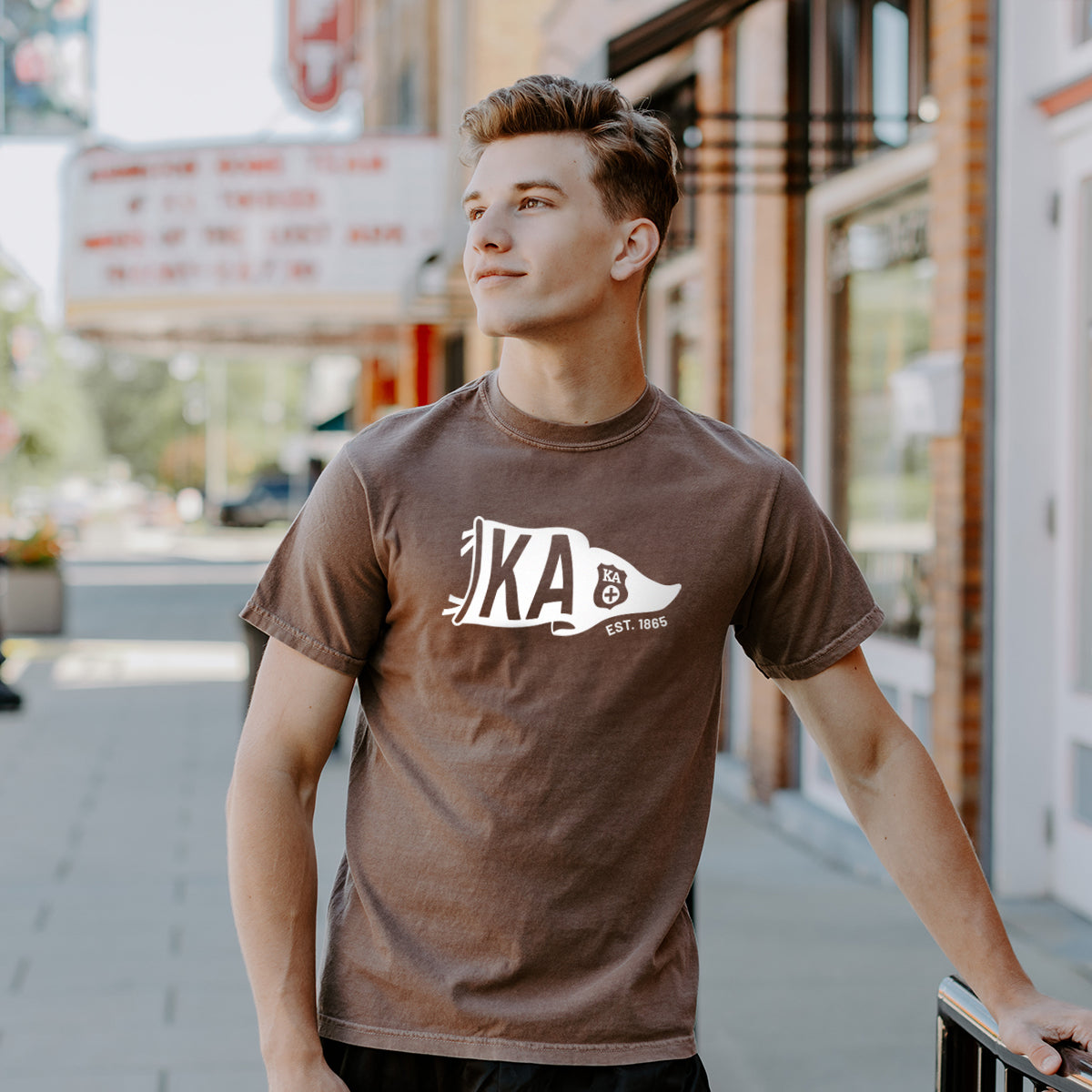 Comfort Colors Brown Pennant Short Sleeve Tee