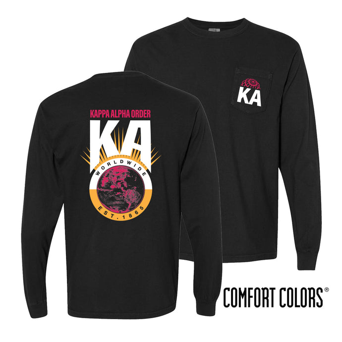 Kappa Alpha Comfort Colors Retro Worldwide Long Sleeve Tee