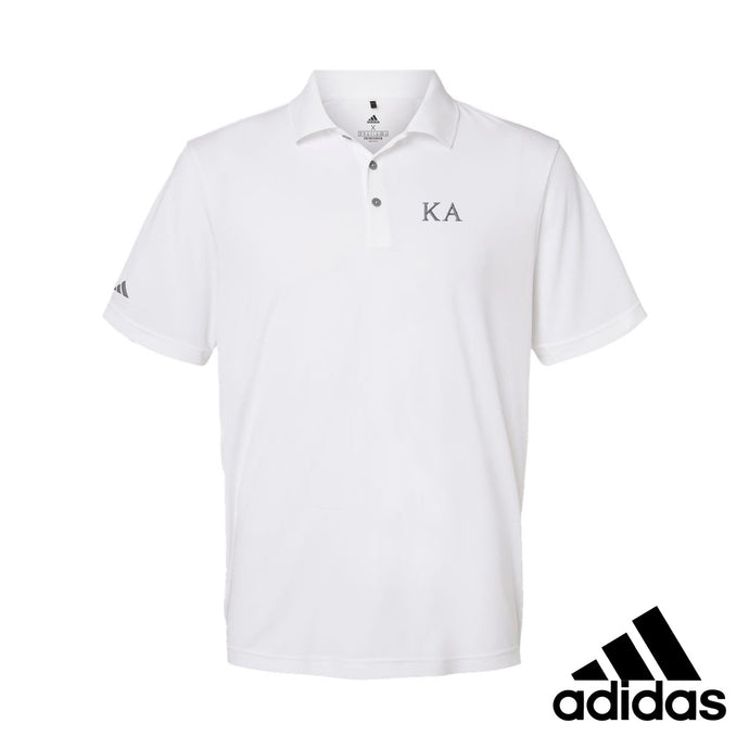 Kappa Alpha White Adidas Golf Polo With Greek Letters
