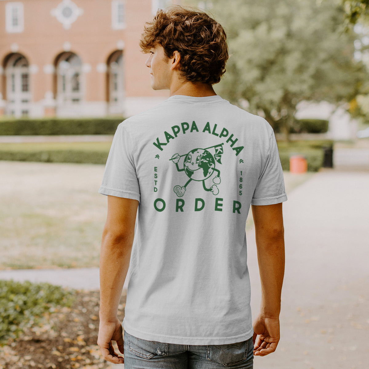 New! Kappa Alpha Comfort Colors Happy Earth White Short Sleeve Tee