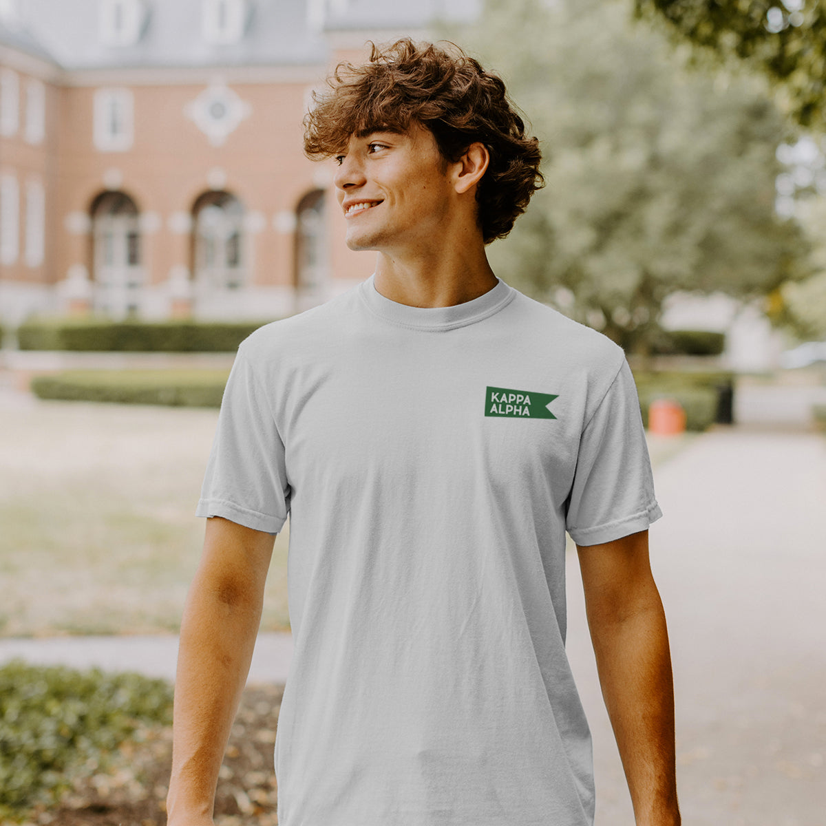New! Kappa Alpha Comfort Colors Happy Earth White Short Sleeve Tee