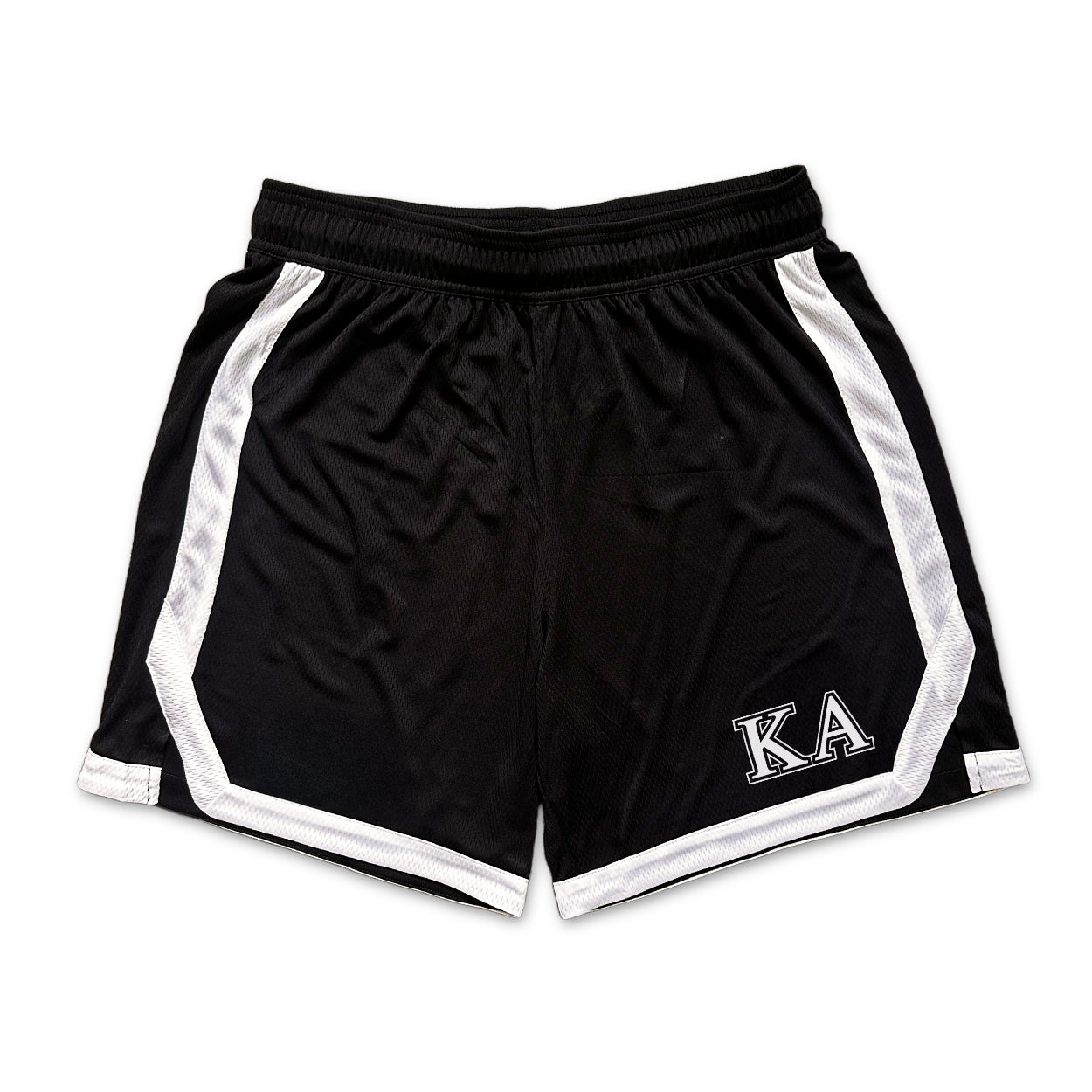 Kappa Alpha Frat Black 7" Mesh Shorts.