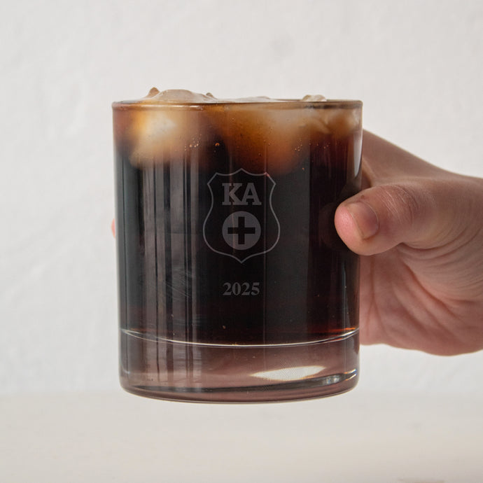 Kappa Alpha Engraved Year Rocks Glass