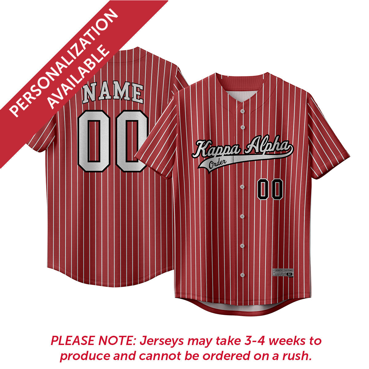 Kappa Alpha Pinstripe Baseball Jersey.