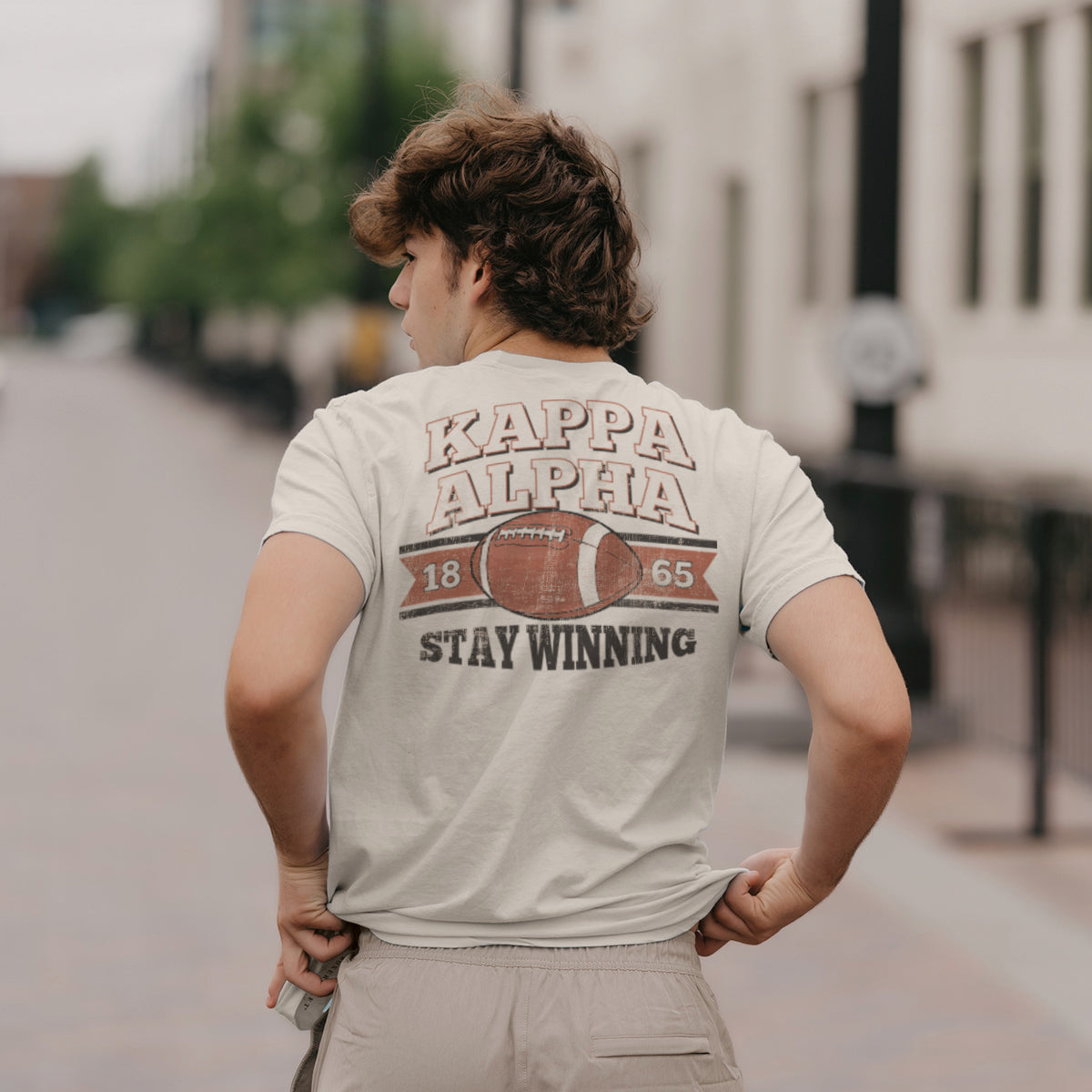 New! Kappa Alpha Stay Winning Football Short Sleeve Tee