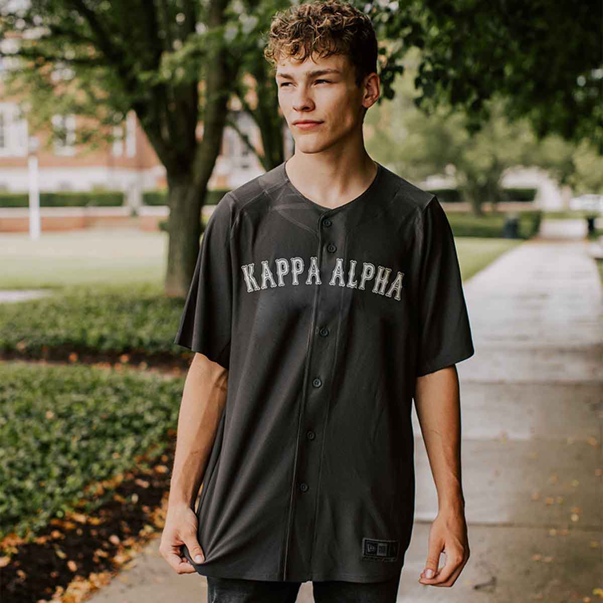 Kappa Alpha Personalized New Era Graphite Baseball Jersey