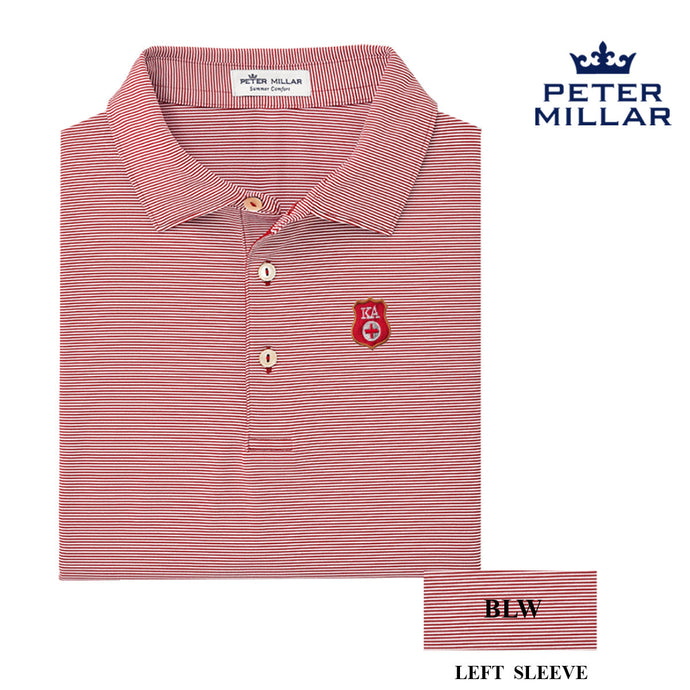Kappa Alpha Personalized Peter Millar Jubilee Stripe Stretch Polo with Badge