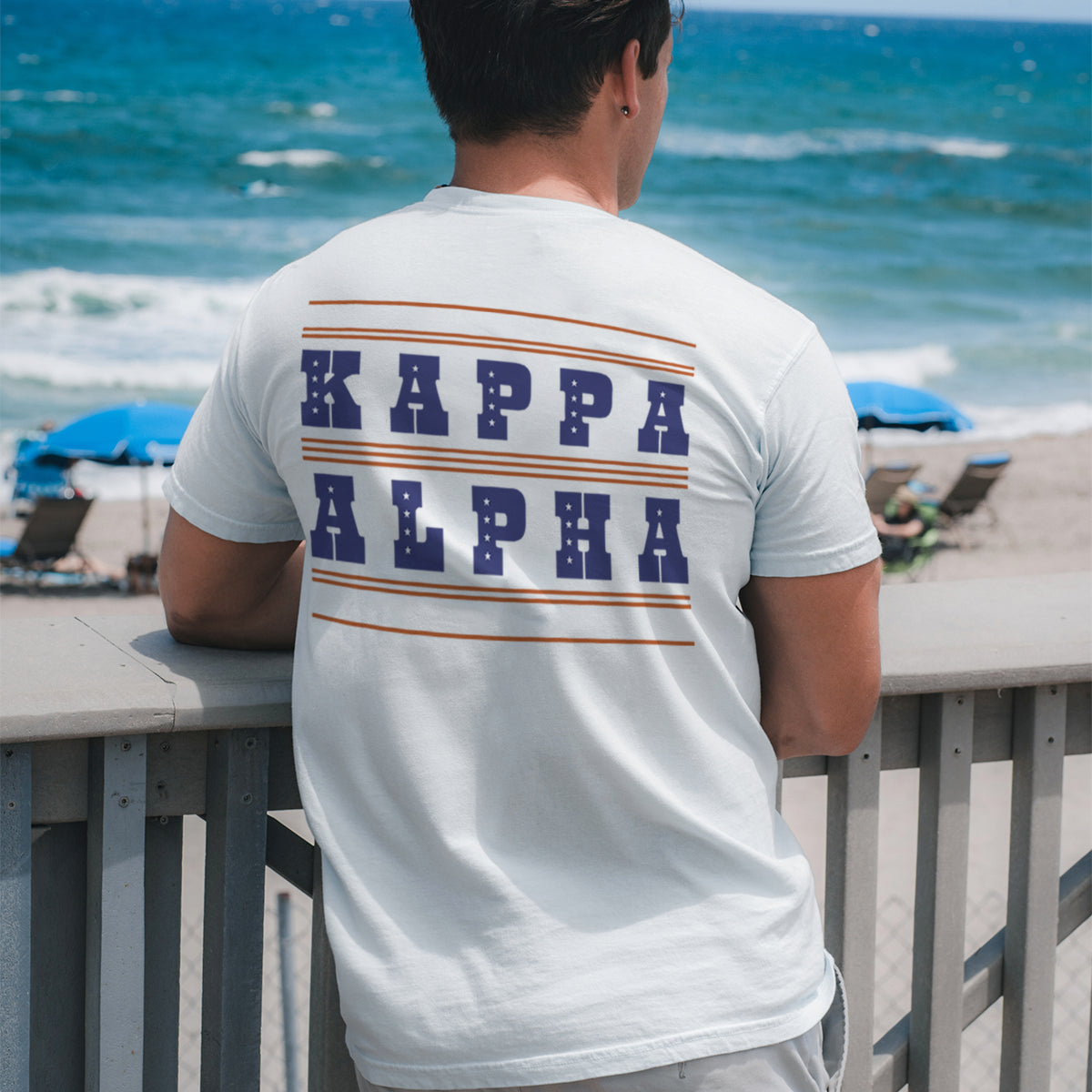 New! Kappa Alpha Comfort Colors Stars & Stripes White Short Sleeve Tee