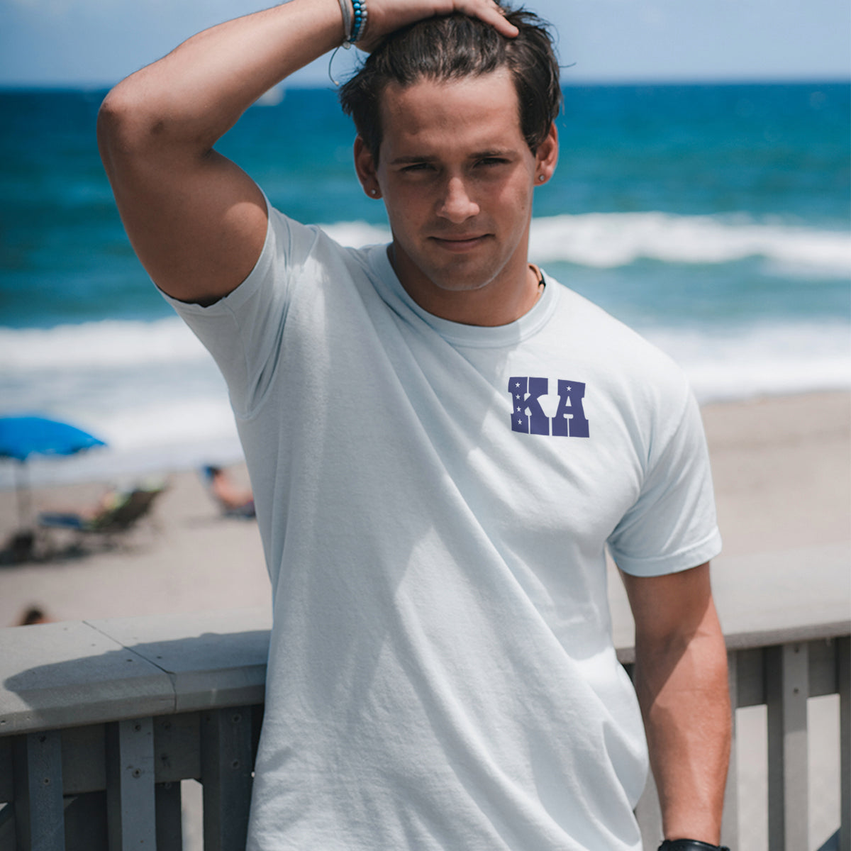 New! Kappa Alpha Comfort Colors Stars & Stripes White Short Sleeve Tee