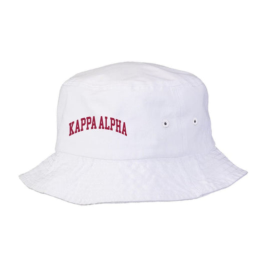 Kappa Alpha Title White Bucket Hat | Kappa Alpha Order | Headwear > Bucket hats