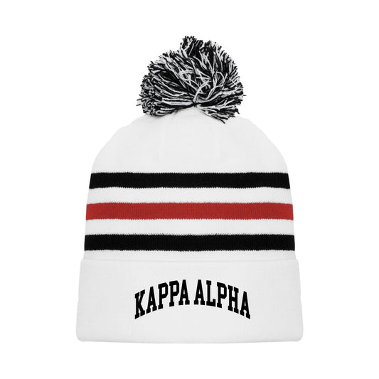 Kappa Alpha White Hockey Knit Beanie | Kappa Alpha Order | Headwear > Beanies