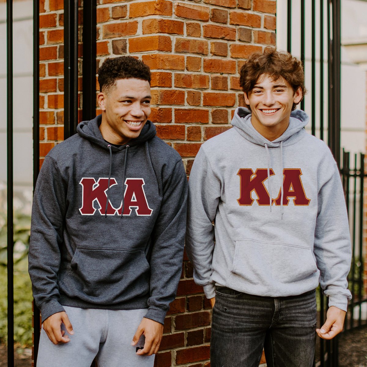 Kappa Alpha Heather Gray Hoodie With Sewn On Letters