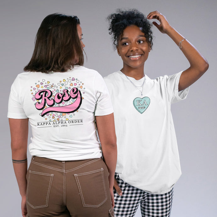 Kappa Alpha Rose White Short Sleeve Tee