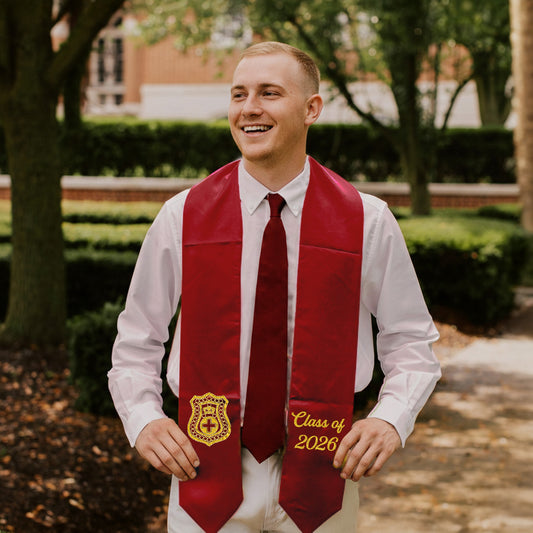 Kappa Alpha Embroidered Crest Graduation Stole