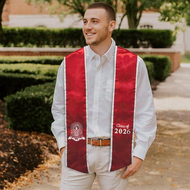Kappa Alpha Trimmed Graduation Stole with Embroidered Crest