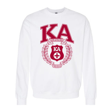 Kappa Alpha White Badge Crewneck