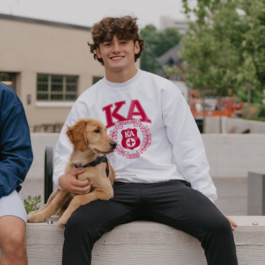 Kappa Alpha White Badge Crewneck