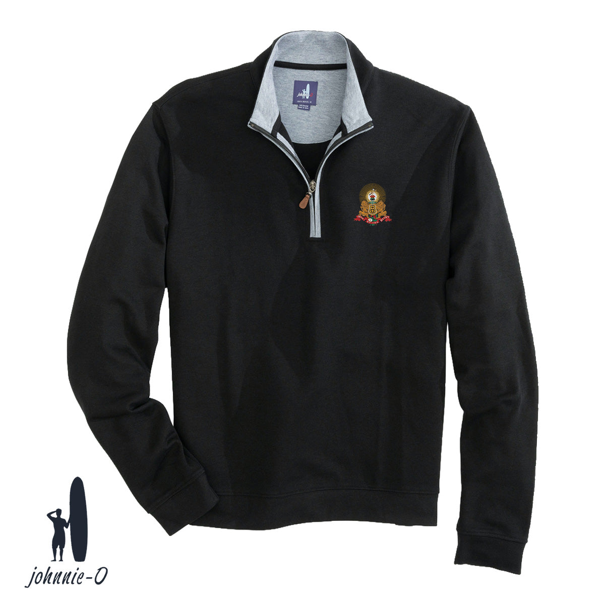 New! Kappa Alpha Black Johnnie-O Sully Quarter Zip with Crest