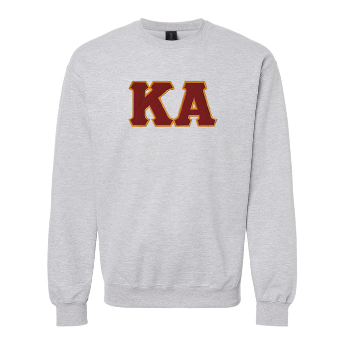 Kappa Alpha Heather Grey Crewneck With Sewn On Letters