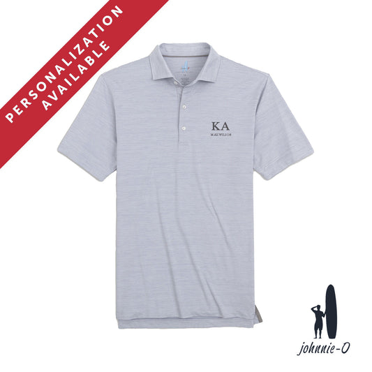 New! Kappa Alpha Personalized Johnnie-O Heather Grey Polo