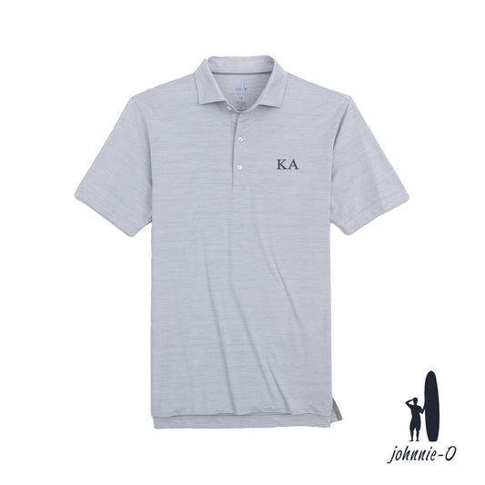 New! Kappa Alpha Johnnie-O Heather Grey Polo