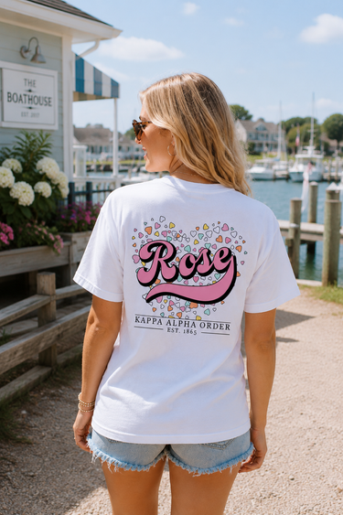 Kappa Alpha Rose White Short Sleeve Tee