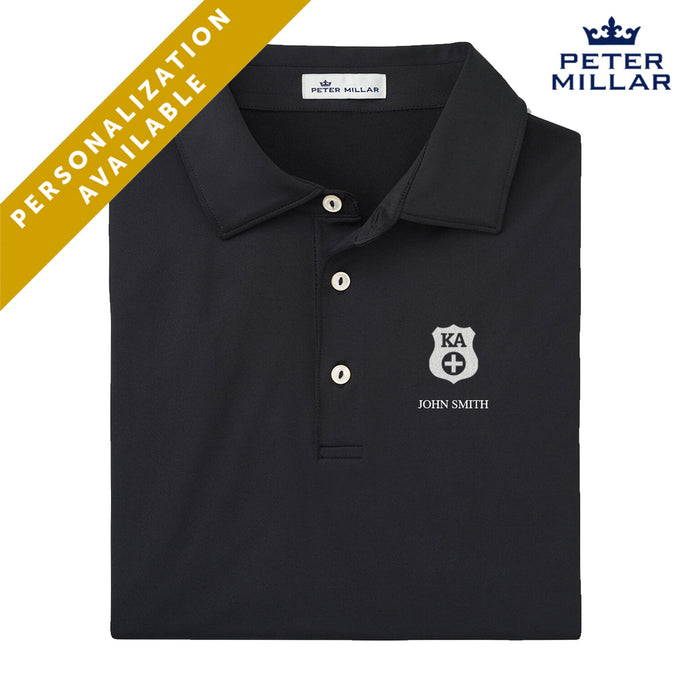 Kappa Alpha Personalized Peter Millar Black Polo With Symbol