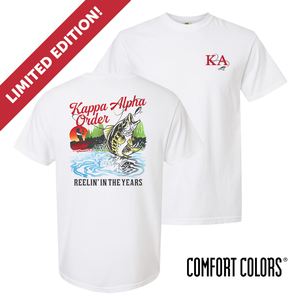 Kappa Alpha fraternity merch with a vintage-inspired fish graphic on the back.