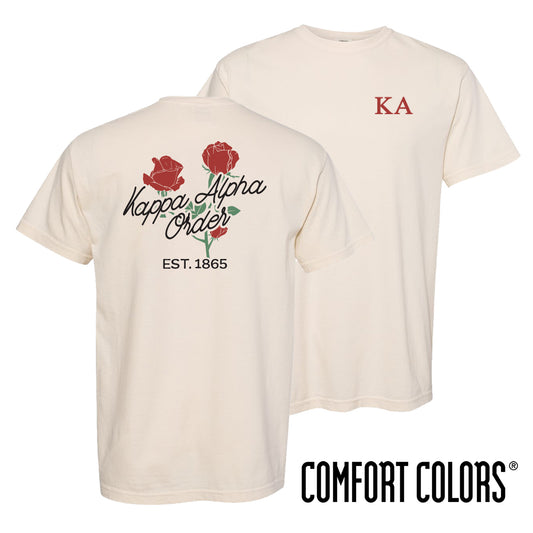 New! Kappa Alpha Rosebud Ivory Short Sleeve Tee