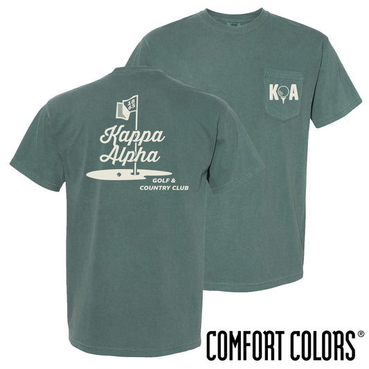 New! Kappa Alpha Comfort Colors Par For The Course Short Sleeve Tee