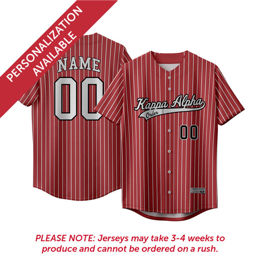 Kappa Alpha Pinstripe Baseball Jersey.