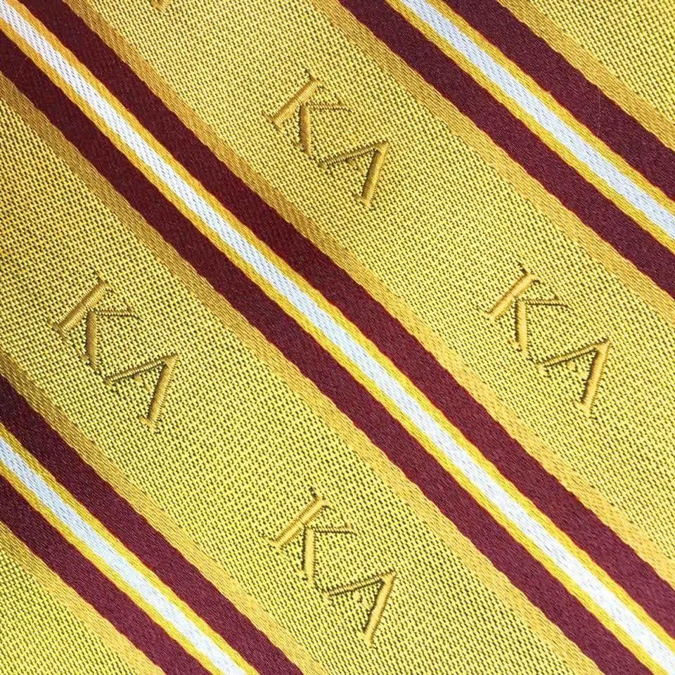 Kappa Alpha Gold and Maroon Striped Silk Tie | Kappa Alpha Order | Ties > Neck ties