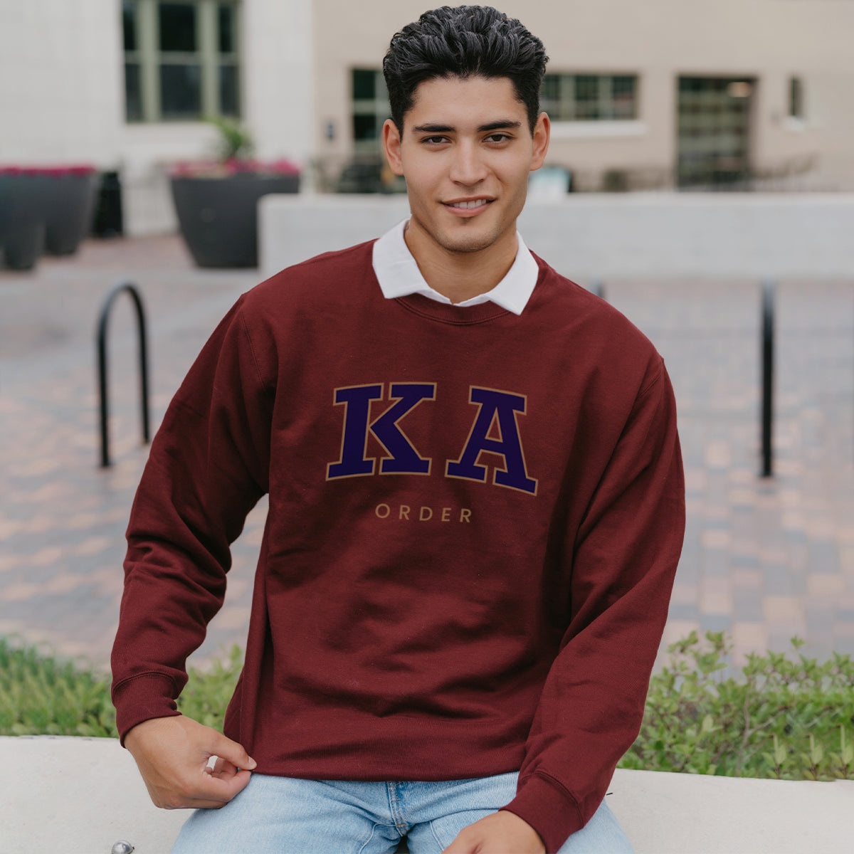 New! Kappa Alpha Maroon Old School Crewneck