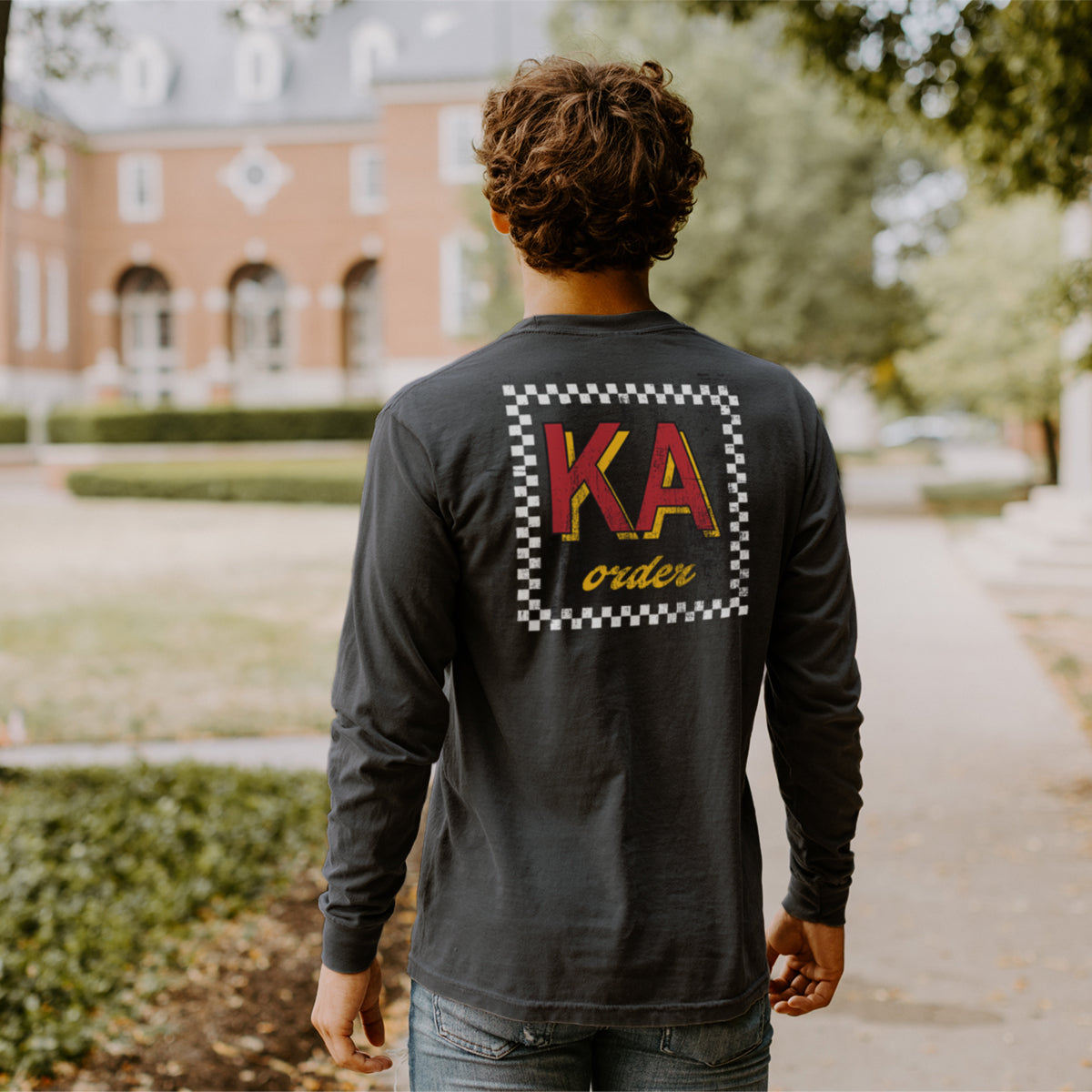 New! Kappa Alpha Comfort Colors Feeling Retro Black Long Sleeve Tee