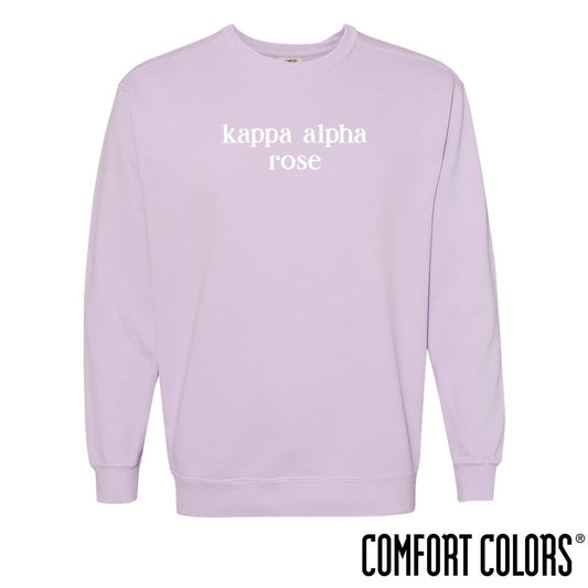 New! Kappa Alpha Comfort Colors Purple Sweetheart Crewneck | Kappa Alpha Order | Sweatshirts > Crewneck sweatshirts