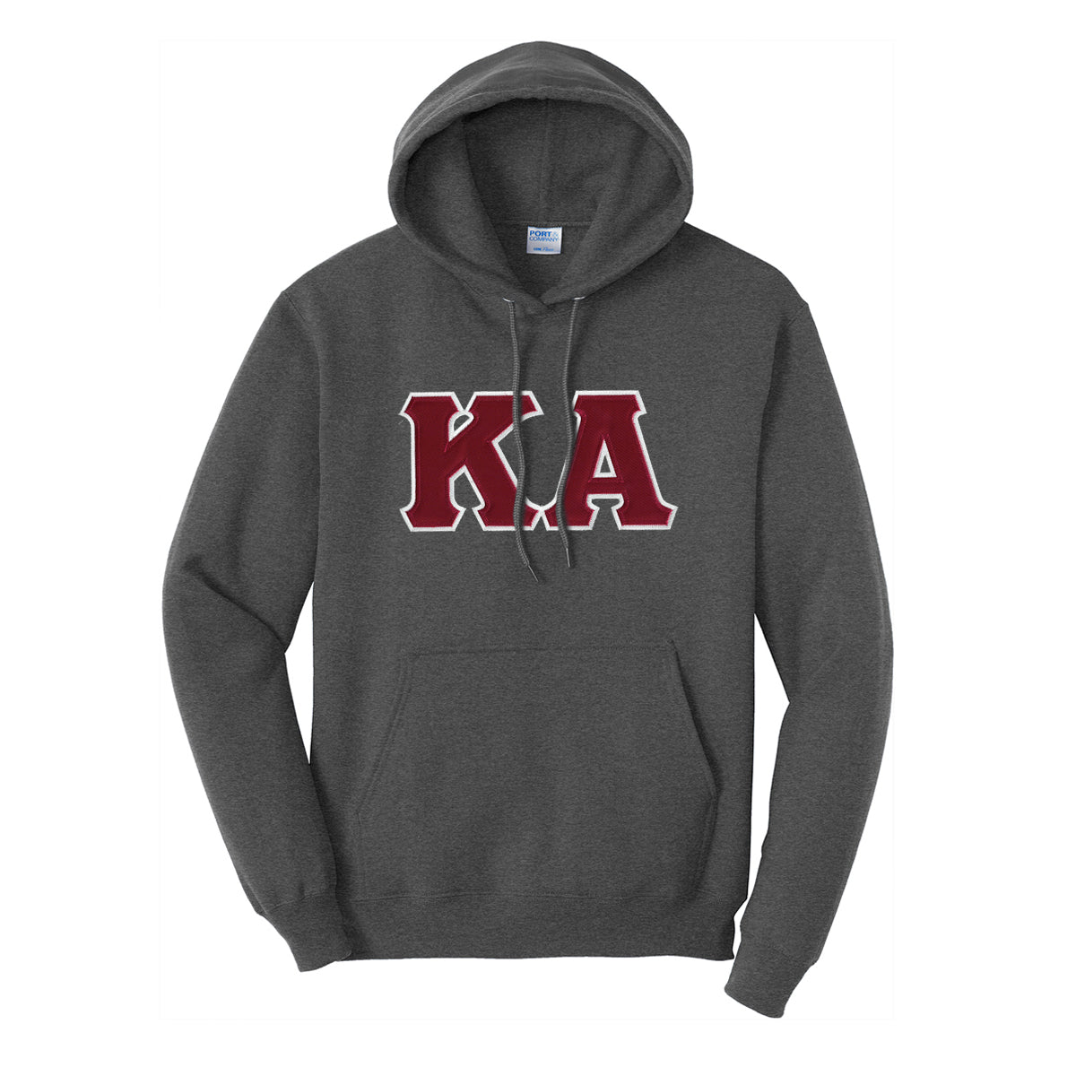Kappa Alpha Dark Heather Hoodie with Sewn On Letters