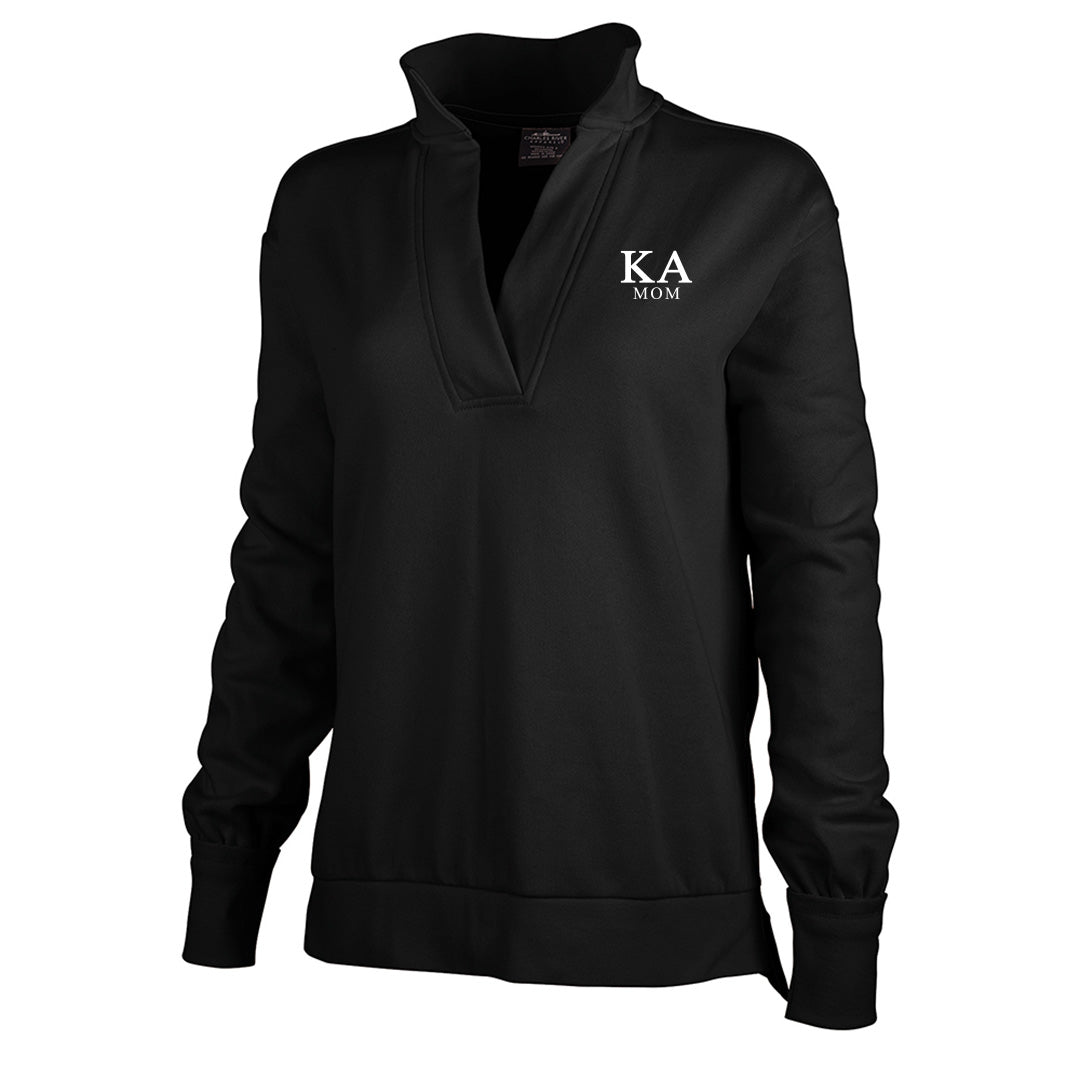 New! Kappa Alpha Black Embroidered Mom Sweatshirt