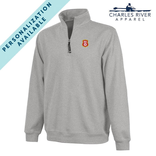 Kappa Alpha Embroidered Crest Gray Quarter Zip | Kappa Alpha Order | Sweatshirts > 1/4 zip sweatshirts