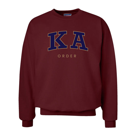 New! Kappa Alpha Maroon Old School Crewneck