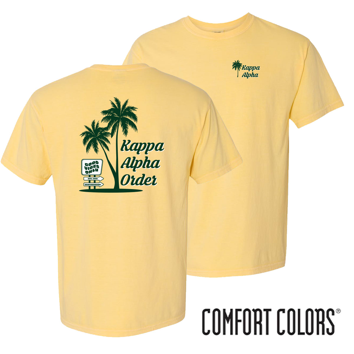 Kappa Alpha Comfort Colors Good Vibes Palm Tree Tee